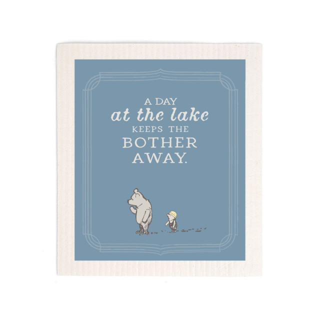 Day at the Lake - Winnie the Pooh Themed Swedish Dishcloth - Mellow Monkey