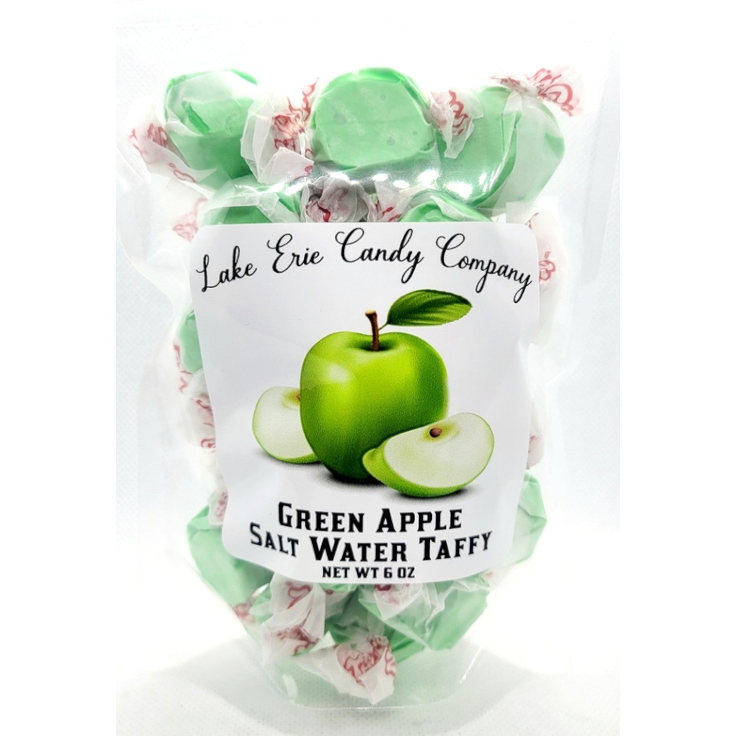 Green Apple Salt Water Taffy - 6-oz - Mellow Monkey