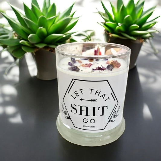 Let That Shit Go - Scented Crystal Soy Candle - Allure - 11-oz. - Mellow Monkey