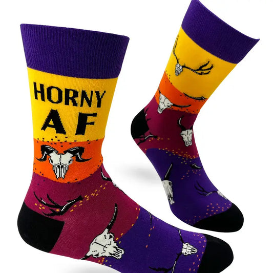 Horny AF - Men's Crew Socks - Mellow Monkey