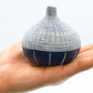 Tiny Congo - Porcelain Ceramic Bud Vase - Navy and White Geometric - 2.5 x 2.5 x 2.6 in - Mellow Monkey