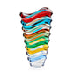 Wave Venetian Crystal Glass Vase - Multi Colored - 12-in