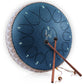 Steel Tongue Drum - 13 Note Rain Drum - 12-in - Navy Blue - Mellow Monkey