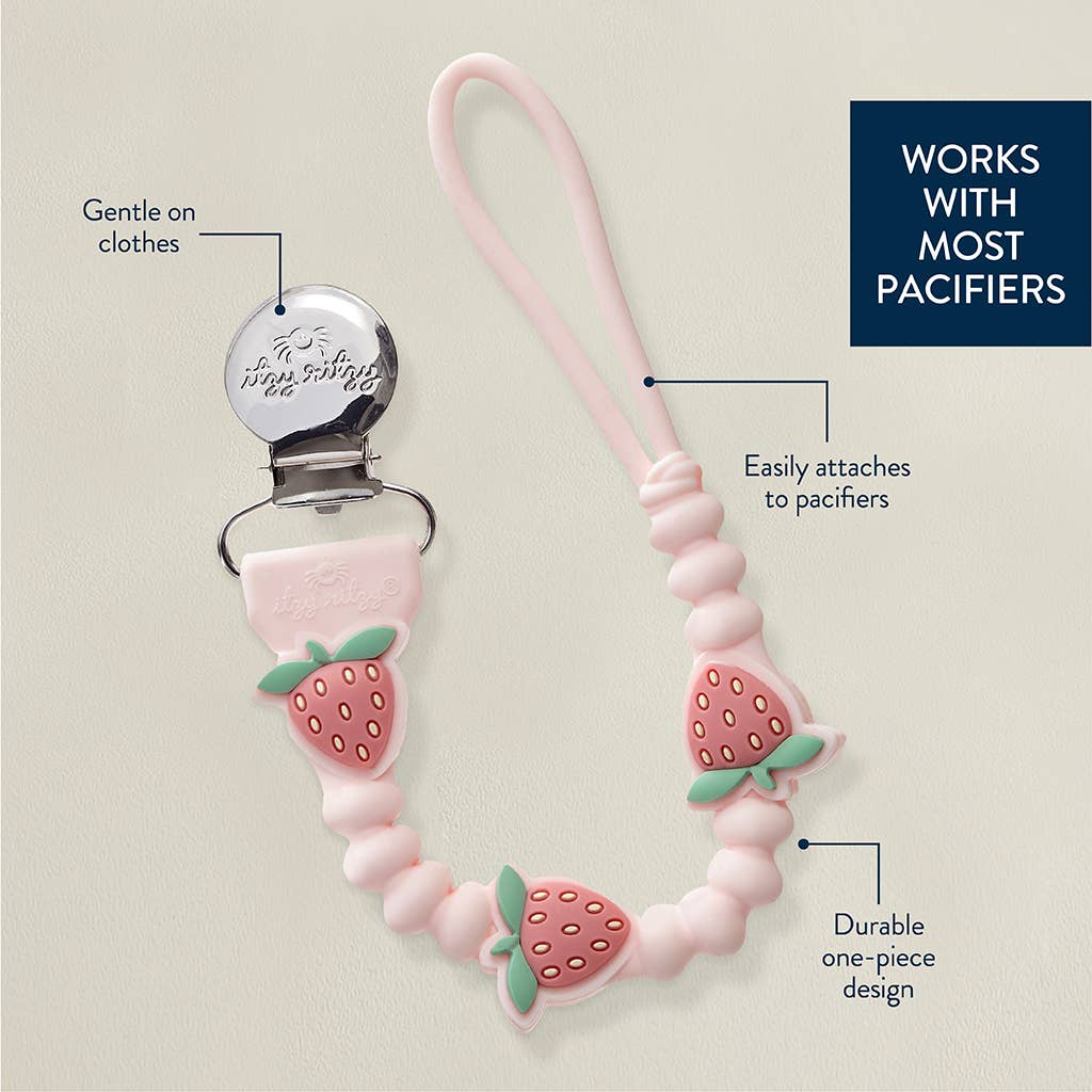 Itzy Paci Strap Plus™ - Strawberry - Mellow Monkey