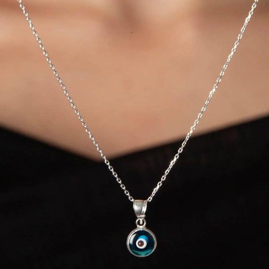 Evil Eye Necklace -  Sterling Silver - Mellow Monkey