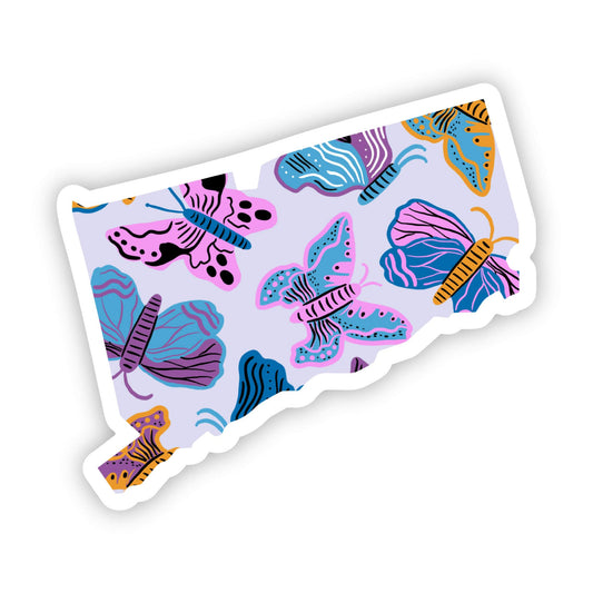 Connecticut Vinyl Sticker - Moth & Butterfly