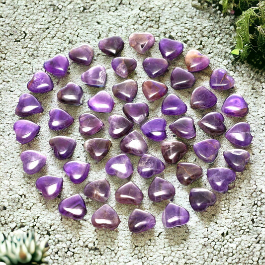 Amethyst Crystal Mini Heart - 1/2-in - Mellow Monkey