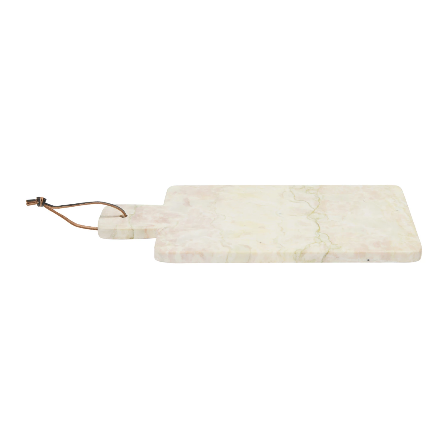 Marble Cheese/Cutting Board with Leather Tie and Handle - 16-in - Mellow Monkey