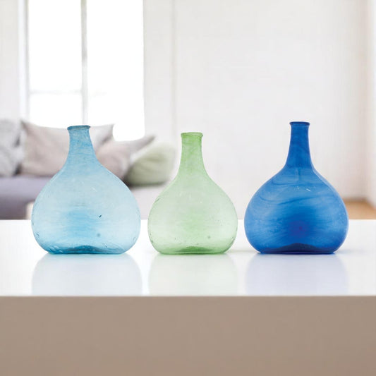 Hand-Blown Seeded Glass Vase - Mellow Monkey