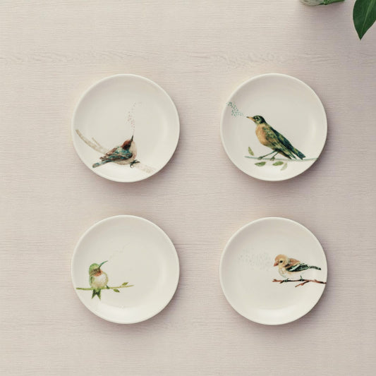 Stoneware Dish with Bird on Branch - Mellow Monkey