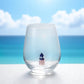 Lighthouse - Stemless Wine Glass with Hand-Blown Figure Inside - 18-oz - Mellow Monkey