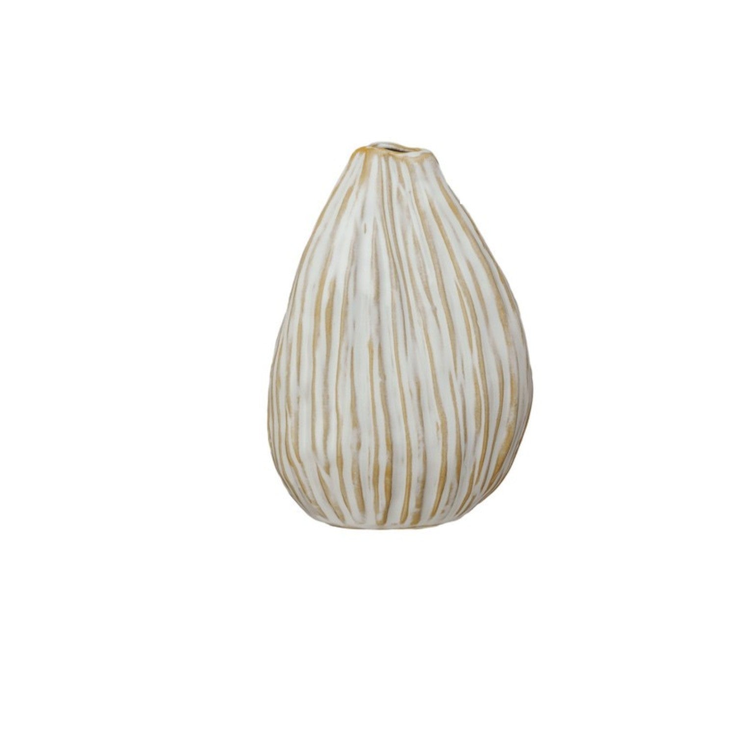 Stoneware Pleated Organic Shaped Vase - Mellow Monkey