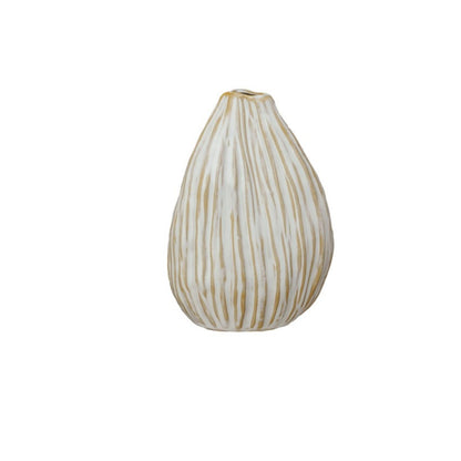 Stoneware Pleated Organic Shaped Vase - Mellow Monkey