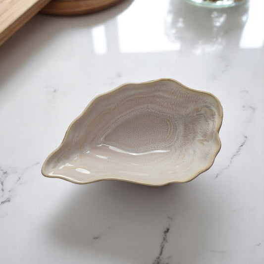 Stoneware Oyster Shell Shaped Bowl - Mellow Monkey