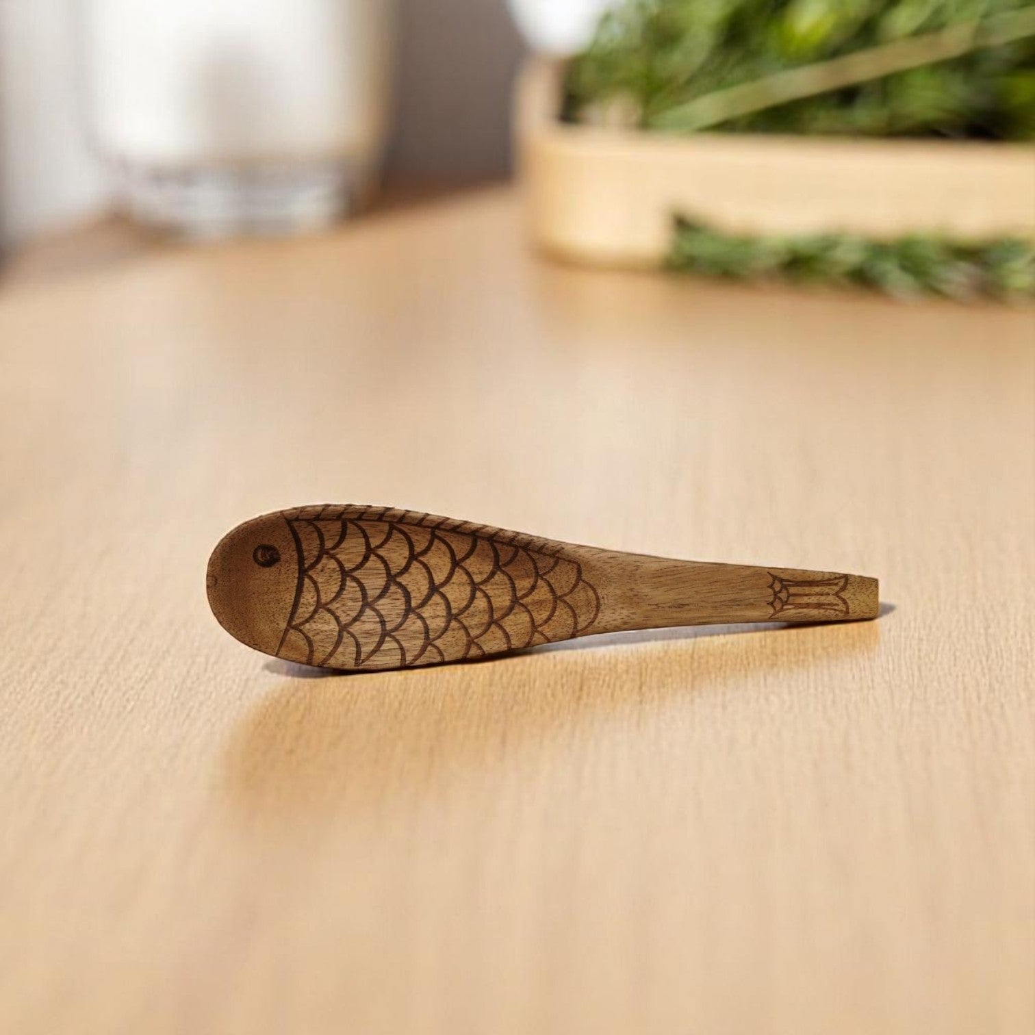 Carved Fish Acacia Wood Spoon - Mellow Monkey