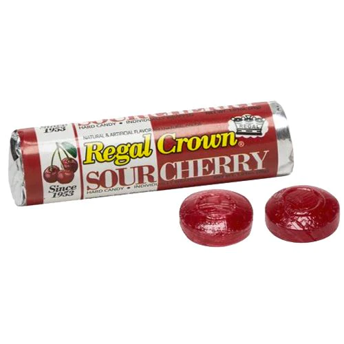 Vintage Regal Crown Sour Cherry Individually Wrapped Candy 1.01-oz