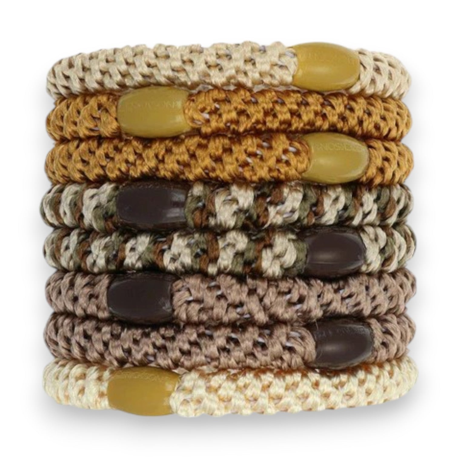 Oatmeal - Grab & Go Ponytail Holders - L. Erikson - Set of Eight - Mellow Monkey