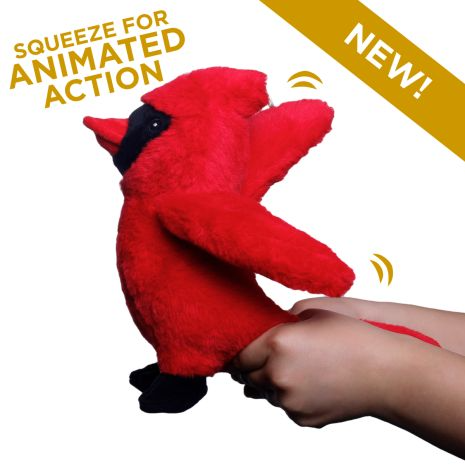 Plush Animated Cardinal Plush Dog Toy with Squeaker - 11-in - Mellow Monkey