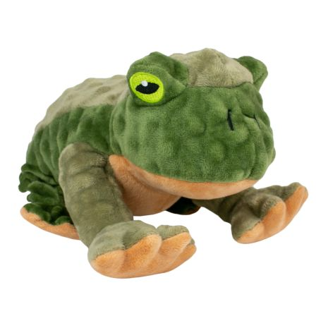 Plush Animated Frog Plush Dog Toy with Squeaker - 9-in - Mellow Monkey