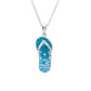 Aqua Flip Flop Pendant Necklace in Sterling Silver - Mellow Monkey