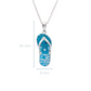 Aqua Flip Flop Pendant Necklace in Sterling Silver - Mellow Monkey