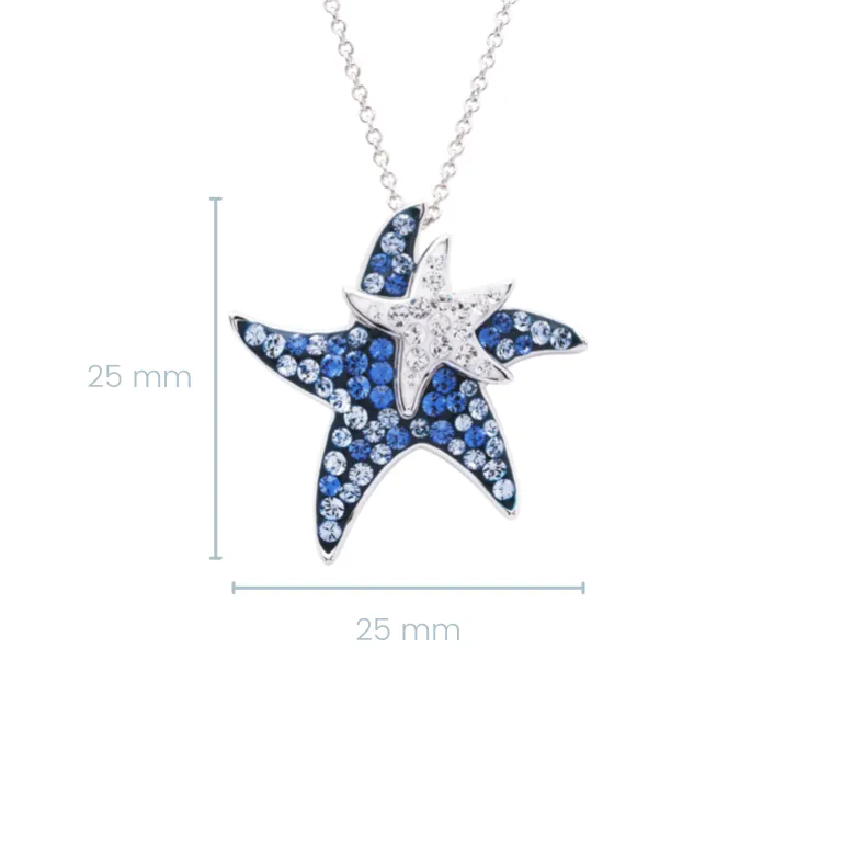 Aqua Mom & Baby Starfish Pendant Necklace - Mellow Monkey