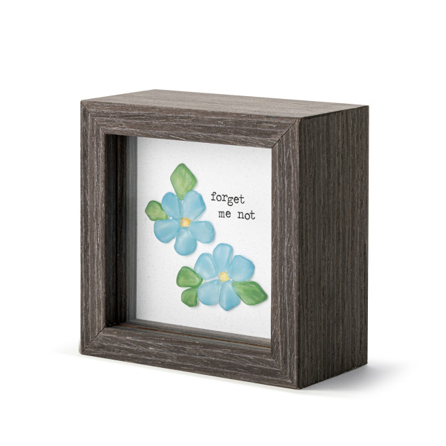 Forget Me Not - Sharon Nowlan Shadow Box - 4 x 4 in - Mellow Monkey