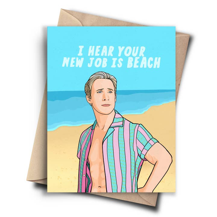 I Hear Your New Job Is Beach - Retirement Greeting Card - Mellow Monkey