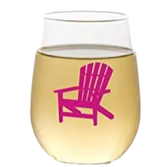 Adirondack Chair (Green / Pink) - Shatterproof Stemless Wine Glass - 2-pk - Mellow Monkey