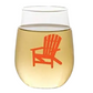 Adirondack Chair (Blue / Orange) - Shatterproof Stemless Wine Glass - 2-pk - Mellow Monkey