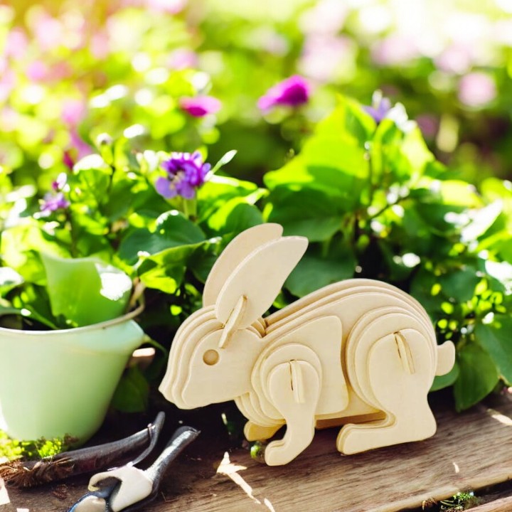 Rabbit: 3D Wooden Puzzle - Mellow Monkey