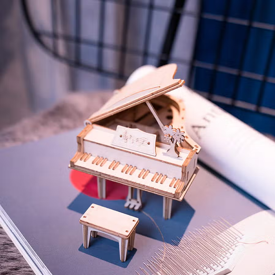 Grand Piano: 3D Laser Cut Wooden Puzzle - Mellow Monkey