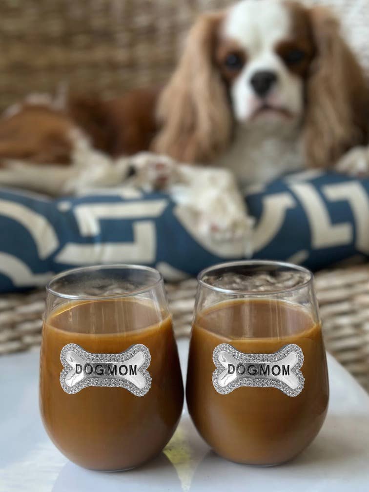 Dog Mom Stemless Wine Glass - Mellow Monkey