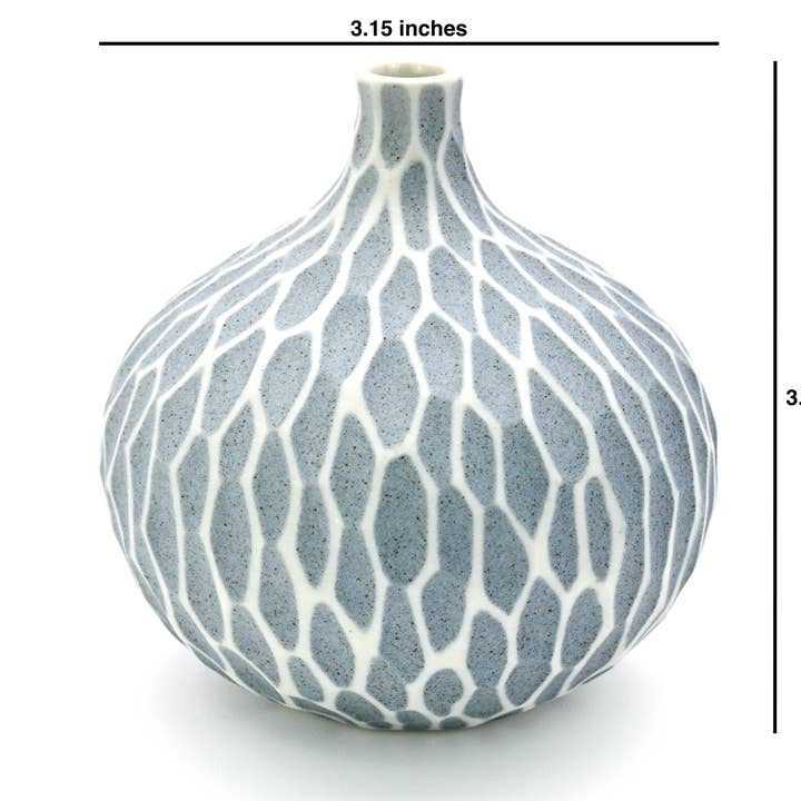 Tiny Congo Porcelain Bud Vase - 3.2 x 3.4 in - Mellow Monkey