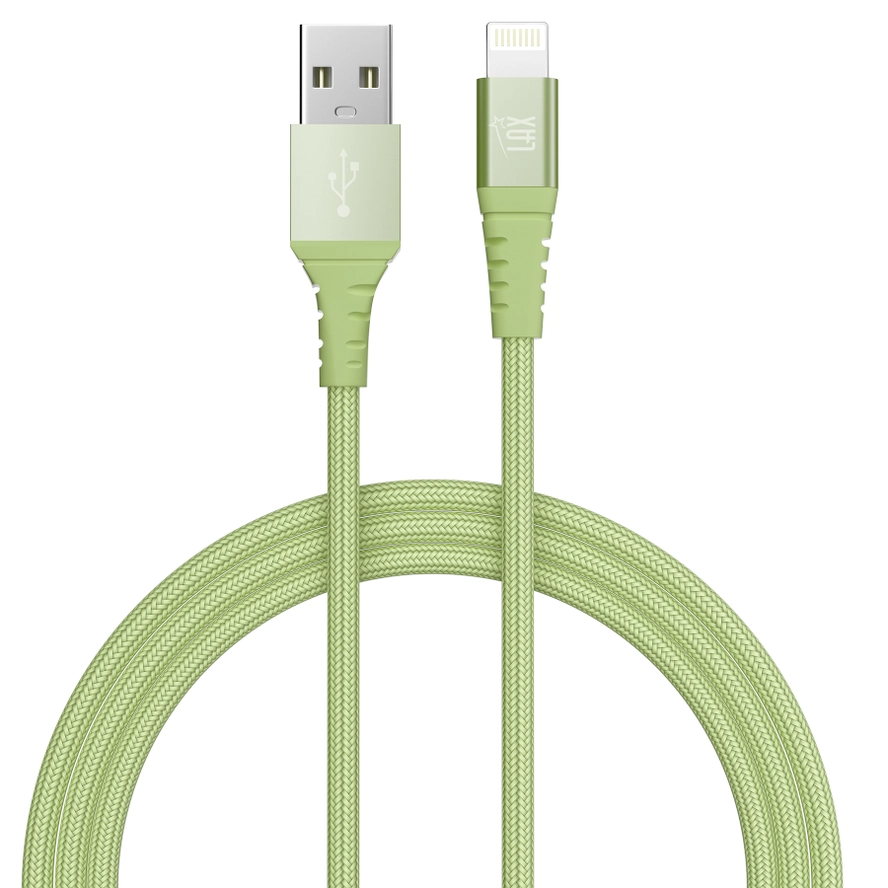 Apple Mfi Certified Lightning Cable 4-ft USB to Lightning - Fast Charging & Syncing - Tomatillo - Mellow Monkey