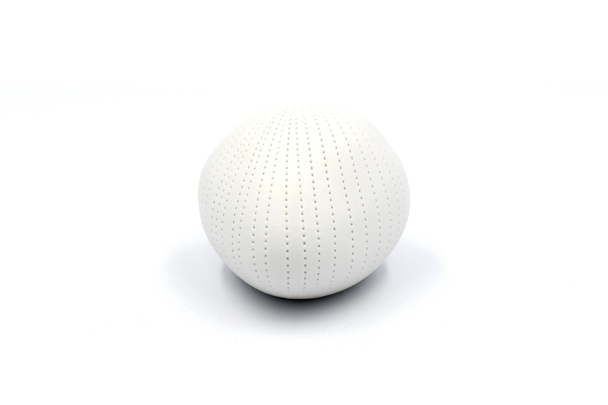 Mini Pebble - Handcrafted Porcelain Bud Vase - White with Grey Dotted Lines - 3.4 x 2.6 x 2.4 in - Mellow Monkey