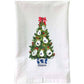 Blue & White Oyster Christmas Tree Flour Sack Towel - Mellow Monkey