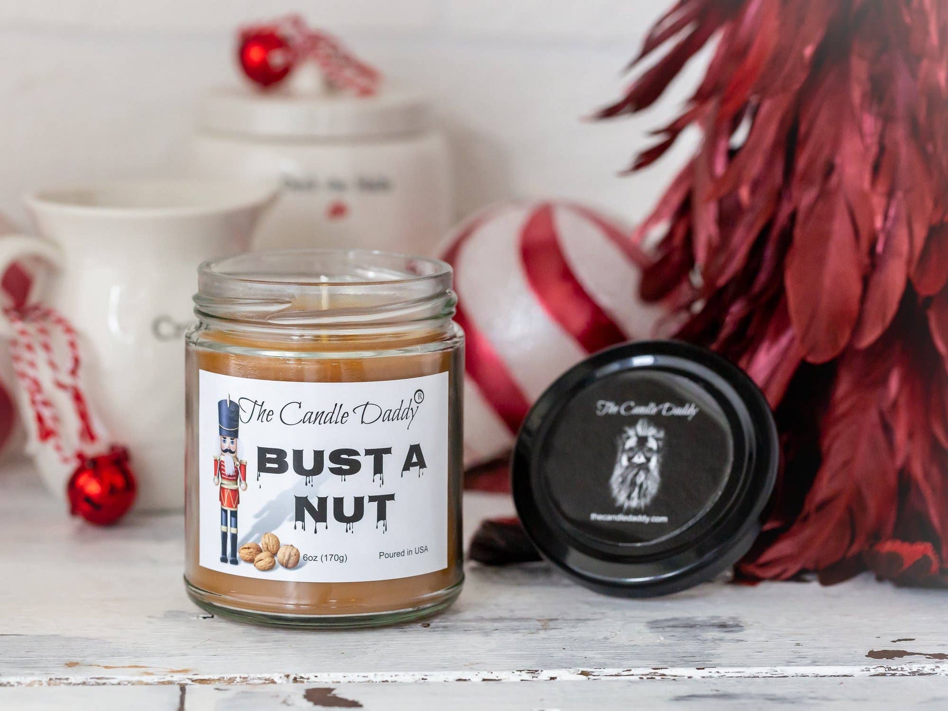 Bust A Nut Holiday Candle - Funny Christmas Candle Gift - Mellow Monkey