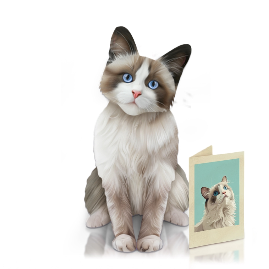 Ragdoll Cat - Freshcut Pop-Up Pet Greeting Cards - Mellow Monkey