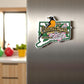 Connecticut State Bird and Flower Map Magnet - 3-in - Mellow Monkey