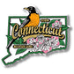Connecticut State Bird and Flower Map Magnet - 3-in - Mellow Monkey