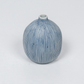 Gugu Porcelain Bud Vase - White with Blue Stripes - 2.5"W x 3"H - Mellow Monkey