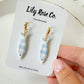 Blue Gingham Clay Fish Earrings - Mellow Monkey