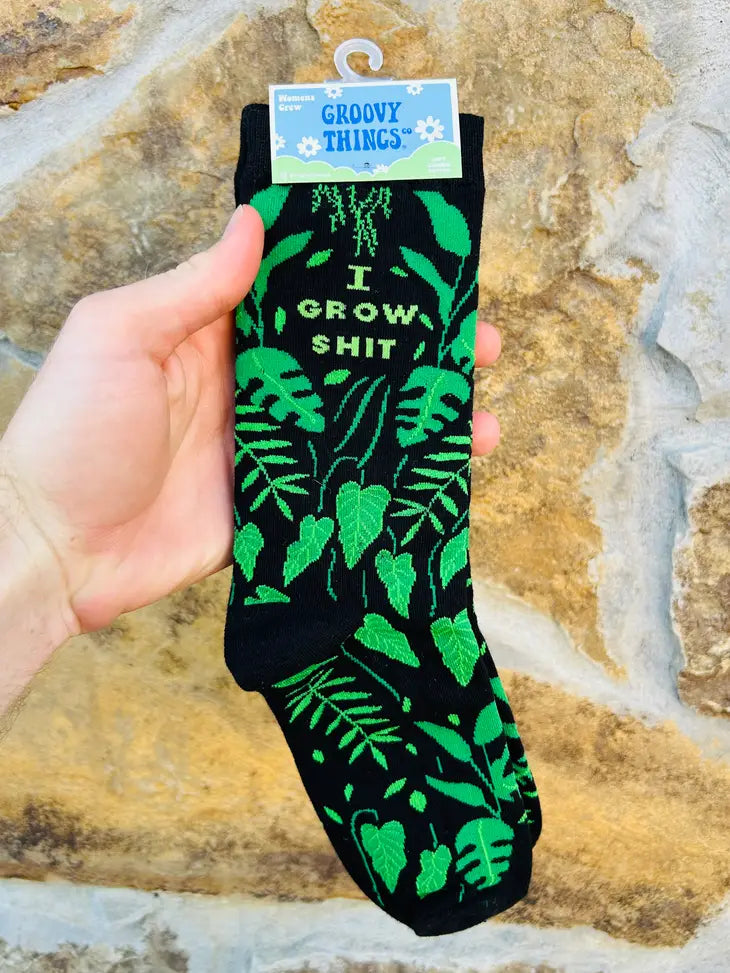 I Grow Shit - Women's Crew Socks - Mellow Monkey