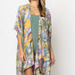 Paisley Print Tassel Summer Kimono Cover Up - Beige - Mellow Monkey