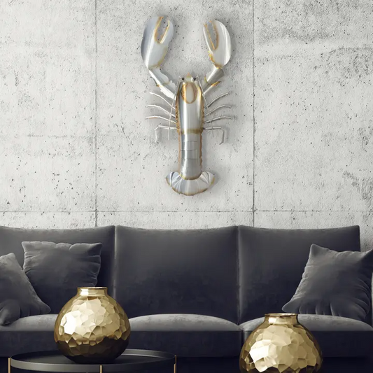 American Lobster Wall Décor - Stainless Steel - 39-in - Mellow Monkey