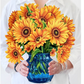 Sunflowers - Pop-Up Flower Bouquet Greeting Card - Mellow Monkey