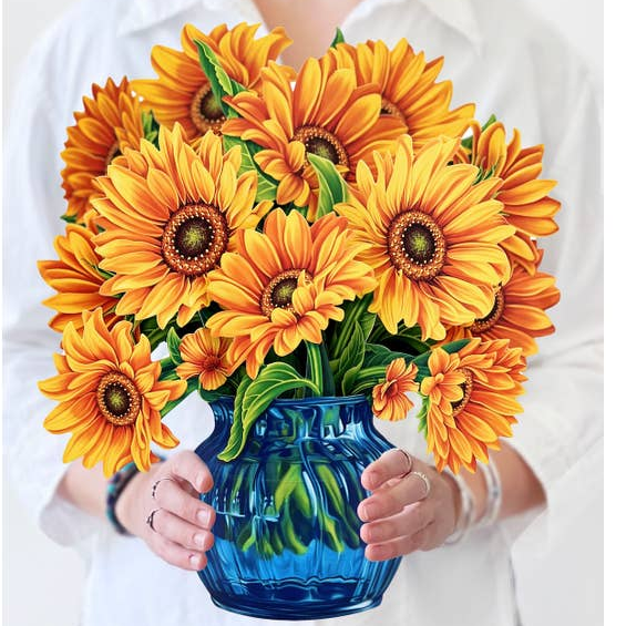 Sunflowers - Pop-Up Flower Bouquet Greeting Card - Mellow Monkey