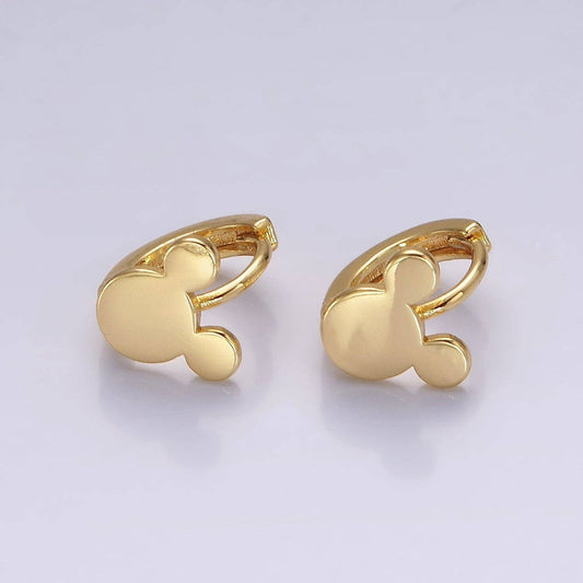 14K Gold Filled Mouse Animal Minimalist Cartilage Huggie Earrings | AE957 - Mellow Monkey