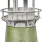 Seaside Green Striped Metal and Capiz Lighthouse - 15-in - Mellow Monkey